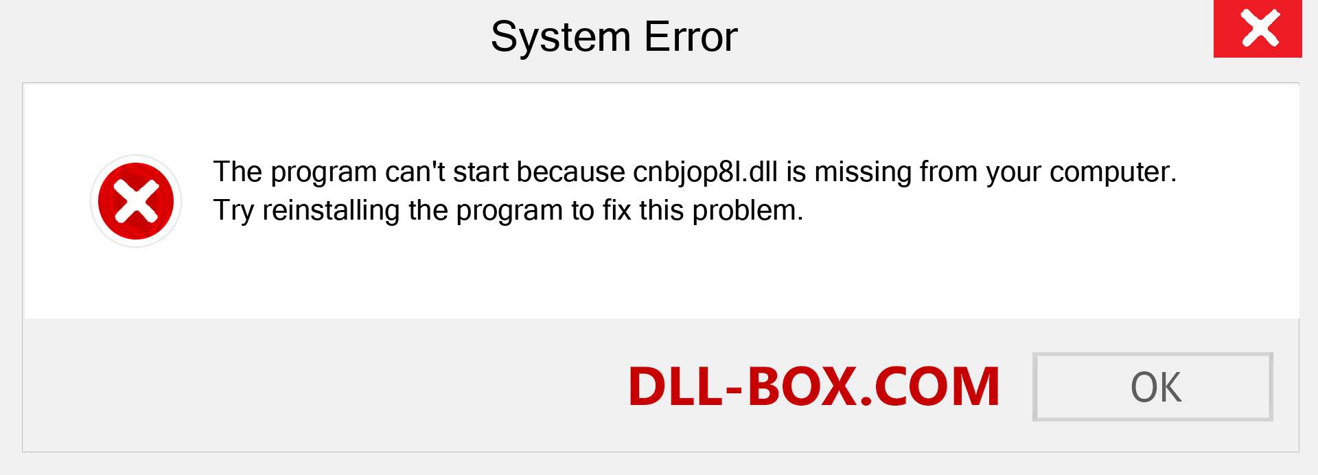  cnbjop8l.dll file is missing?. Download for Windows 7, 8, 10 - Fix  cnbjop8l dll Missing Error on Windows, photos, images