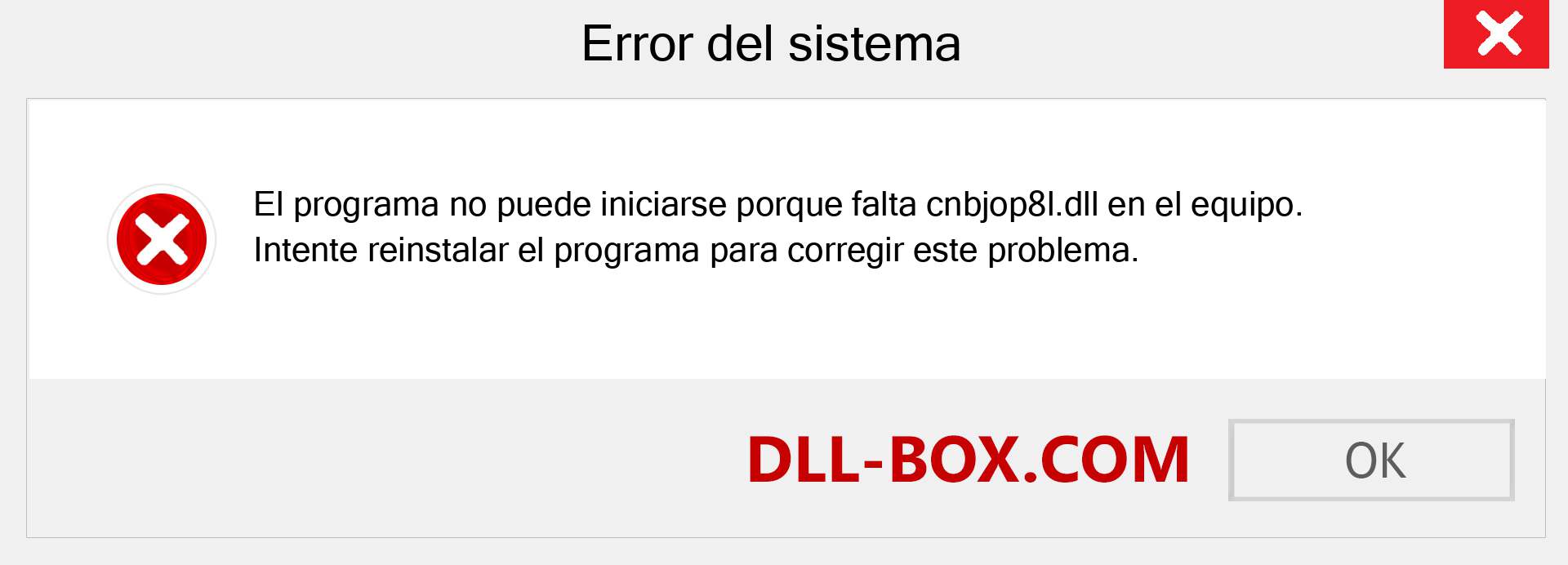 ¿Falta el archivo cnbjop8l.dll ?. Descargar para Windows 7, 8, 10 - Corregir cnbjop8l dll Missing Error en Windows, fotos, imágenes